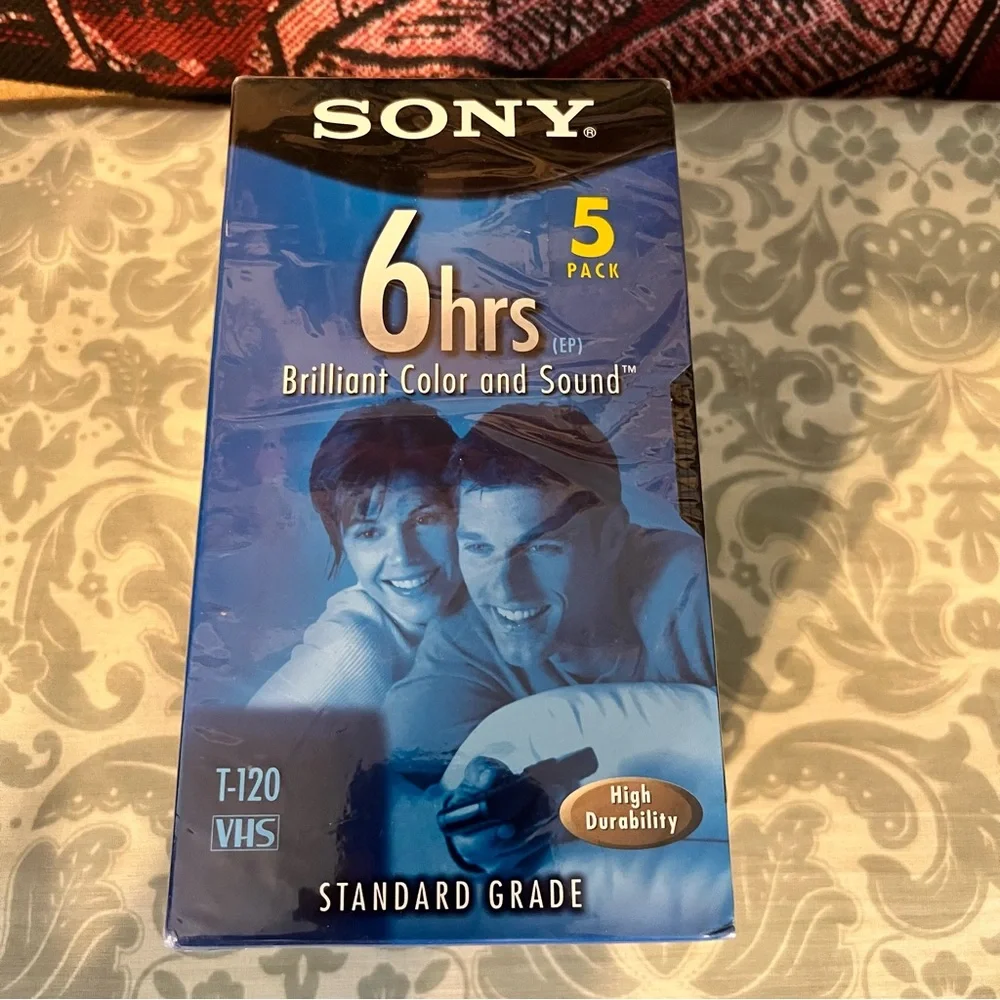 NEW 6 Pack Sony T-120 Standard Grade 6 Hour VHS Tapes